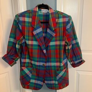 Jaclyn Petite plaid blazer
